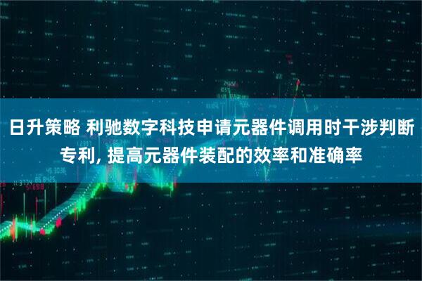 日升策略 利驰数字科技申请元器件调用时干涉判断专利, 提高元器件装配的效率和准确率